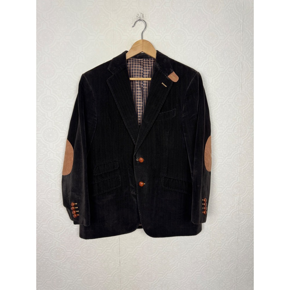 Custom Made Chocolate Brown Wool Sport Coat Suit Jacket Elbow Patches 42 Short